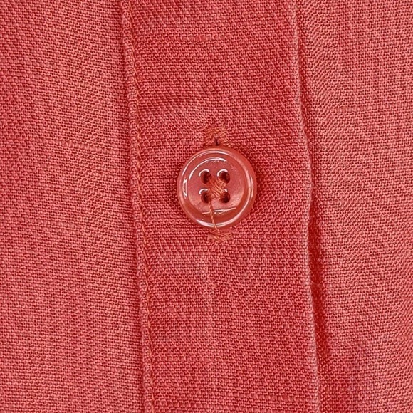 Soft Surroundings Ballard Blouse Top Linen Blend Sunset Coral Womens Large - Picture 8 of 10